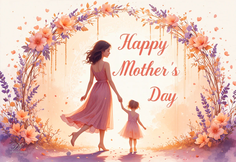 Happy Mother’s Day Walking Together – Mother and Daughter Wishes