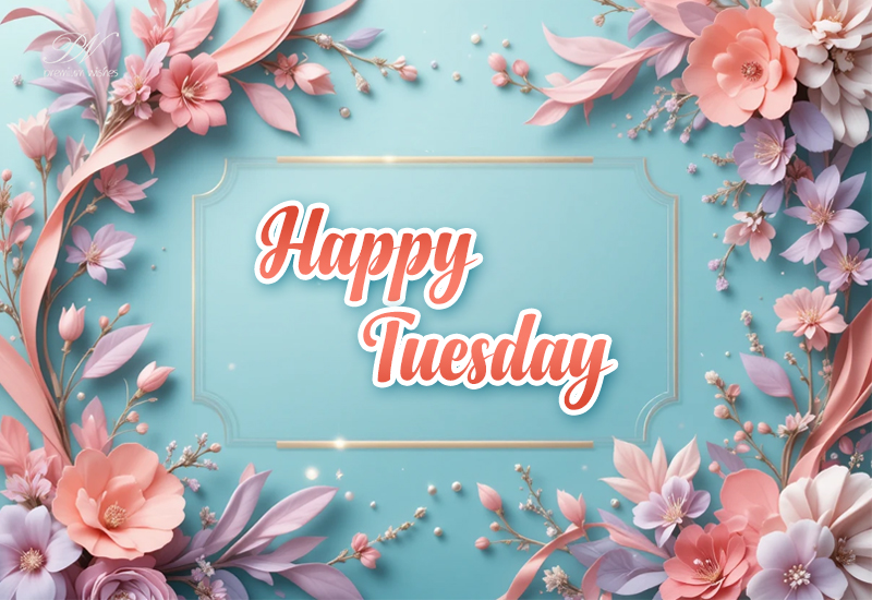 Happy Tuesday Wishes with Soft Pastel Floral Beauty