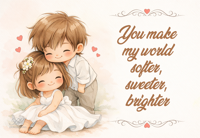 You Make My World Softer, Sweeter, and Brighter – Cute Love Greeting