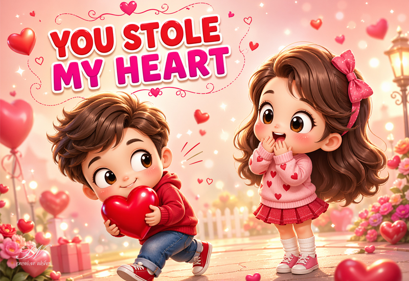 You Stole My Heart – Cute Love Greeting Card
