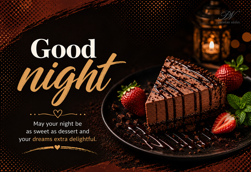 Chocolate Dessert Good Night Greeting Card