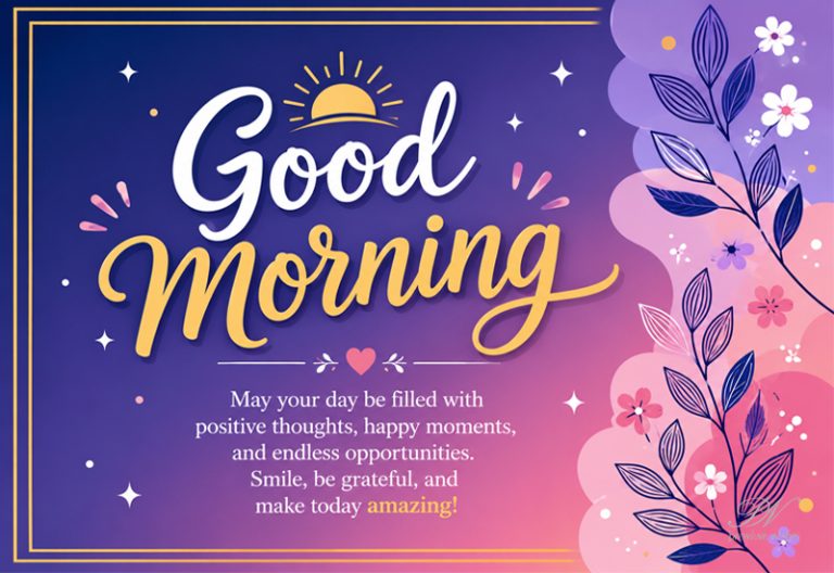 Colorful Good Morning Positive Wishes Card Colorful Good Morning Positive Wishes Card