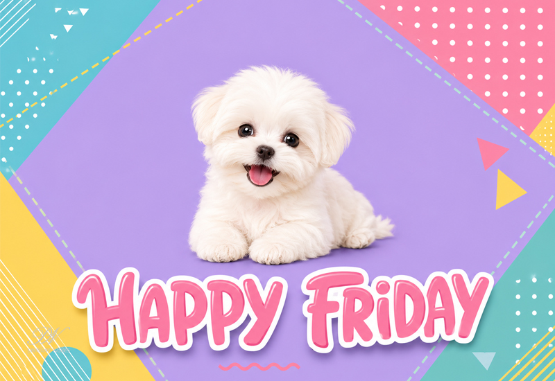 Cute Puppy Happy Friday Greeting Card