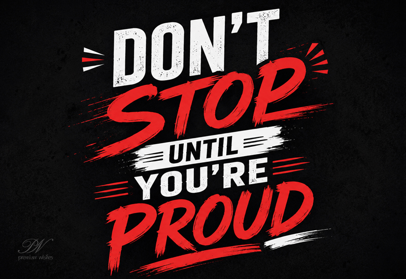 Don’t Stop Until You’re Proud