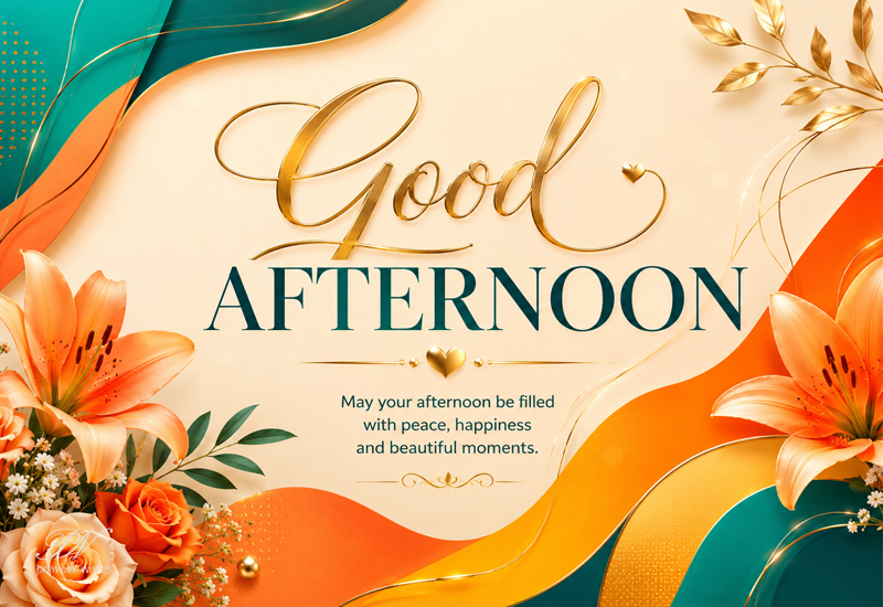 Good Afternoon – Elegant Floral Beauty & Warm Wishes Good Afternoon – Elegant Floral Beauty & Warm Wishes