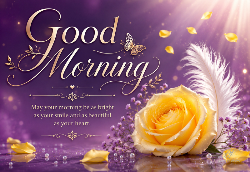 Elegant Purple Good Morning Greeting Card