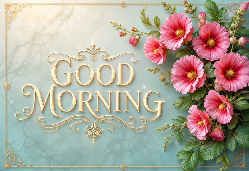 Good Morning Pink Floral Elegance – Beautiful Greeting