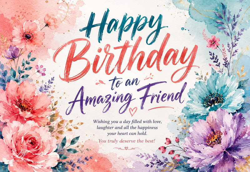 Happy Birthday To An Amazing Friend Greeting Card