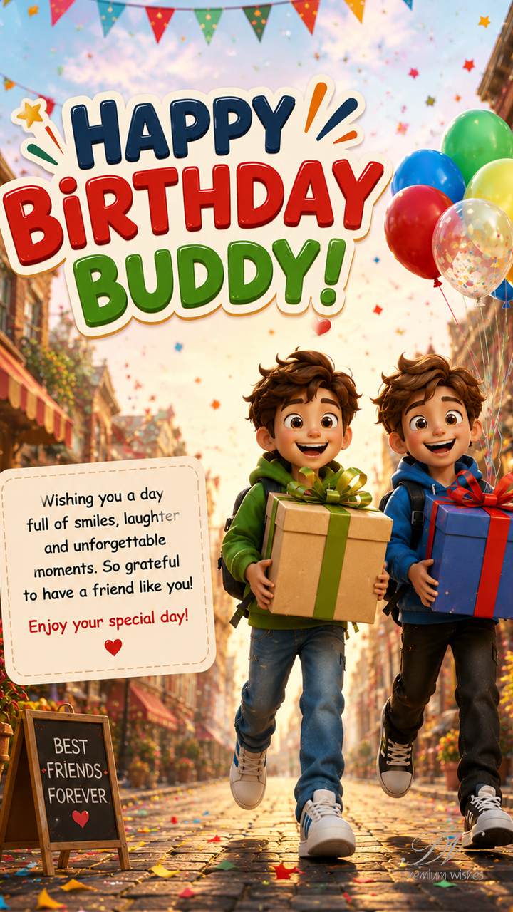 Happy Birthday Buddy – Celebrate Friendship & Joy Happy Birthday Buddy – Celebrate Friendship & Joy