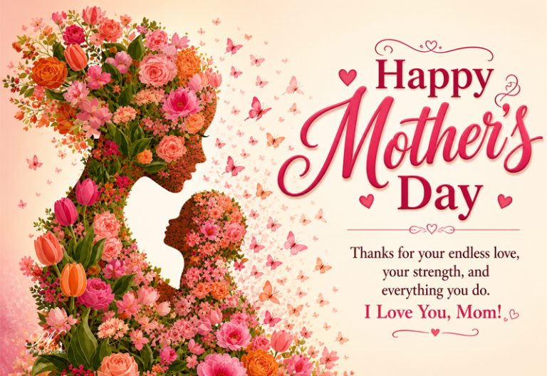 Happy Mother’s Day Floral Silhouette – Heartfelt Greeting