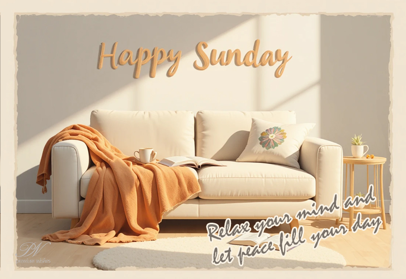 Happy Sunday Relax and Peaceful Home – Cozy Greeting
