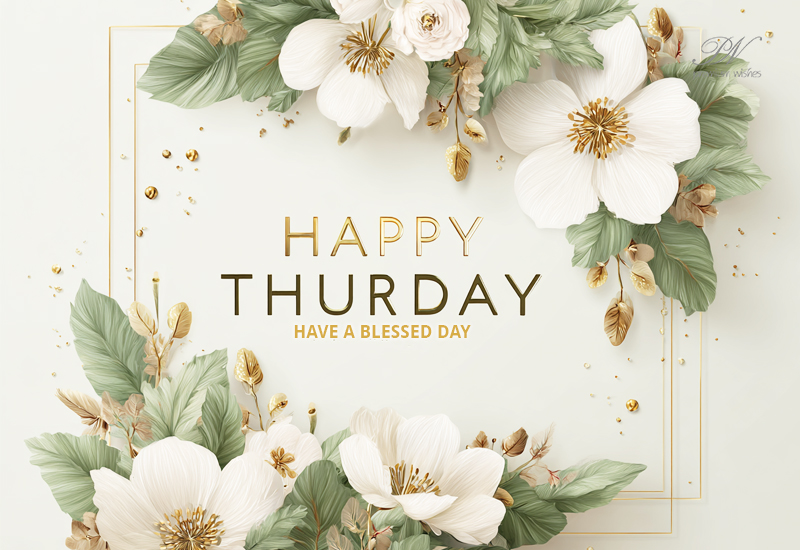 Happy Thursday Floral Blessings Greeting