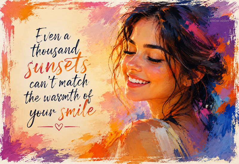 Even A Thousand Sunsets Can’t Match Your Smile