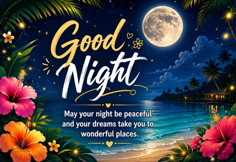 Good Night – Peaceful Dreams & Tropical Vibes Good Night – Peaceful Dreams & Tropical Vibes