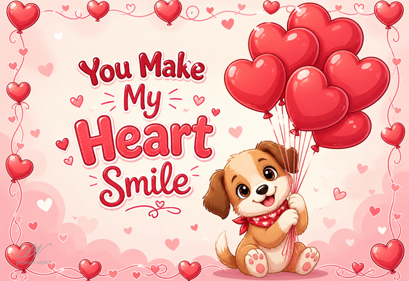 You Make My Heart Smile – Cute Puppy Love Greeting