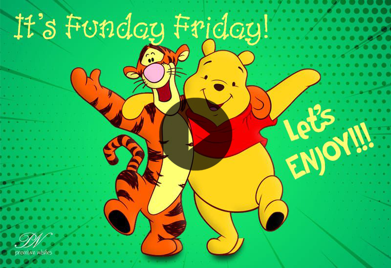 Happy Friday Wishes with Pooh and Friends – Cheerful Weekend Greetings
