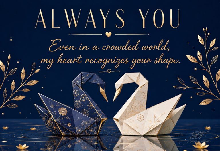 Always You Love Message | Romantic Origami Swans Love Quote Always You Love Message | Romantic Origami Swans Love Quote