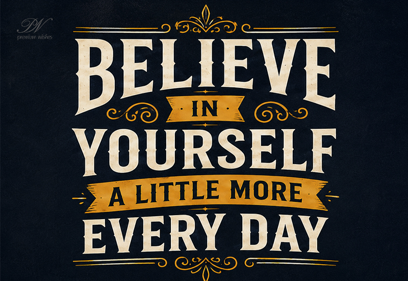 Believe In Yourself A Little More Every Day