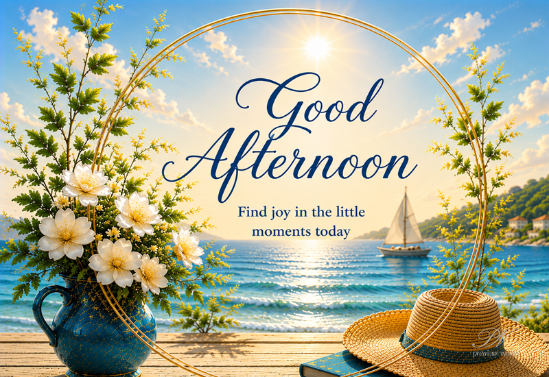 Good Afternoon Find Joy in Little Moments Seaside Greeting Good Afternoon Find Joy in Little Moments Seaside Greeting