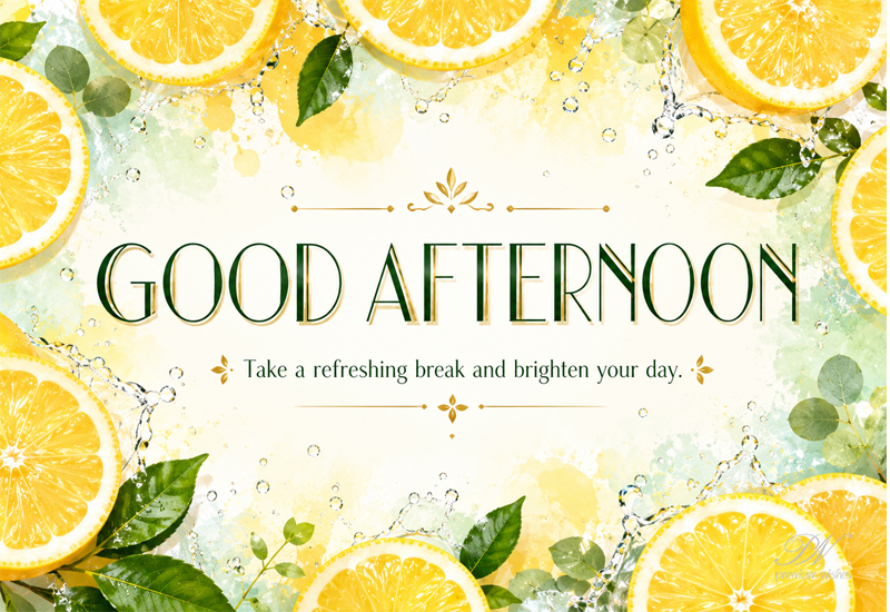 Good Afternoon Refreshing Lemon Greeting Card