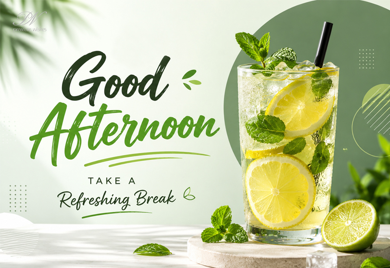 Good Afternoon Refreshing Lemon Drink Greetings