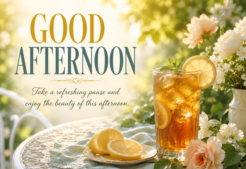 Good Afternoon Refreshing Pause Lemon Iced Tea Greeting