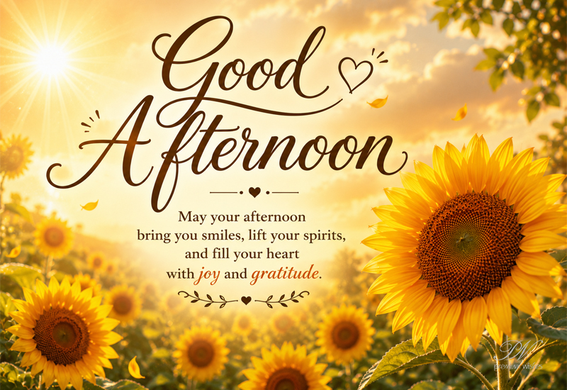 Good Afternoon Sunflower Field Blessings