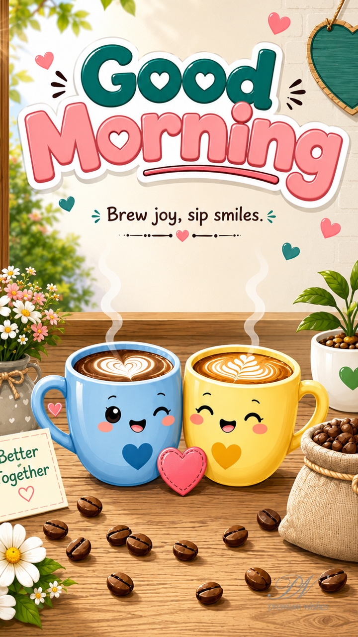 Good Morning Brew Joy Sip Smiles Coffee Greeting