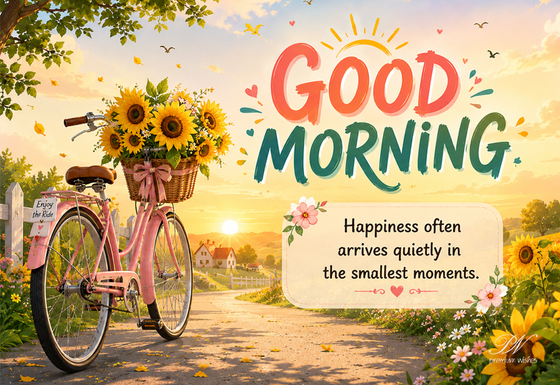 Good Morning Happiness Smallest Moments Bicycle Greeting Good Morning Happiness Smallest Moments Bicycle Greeting