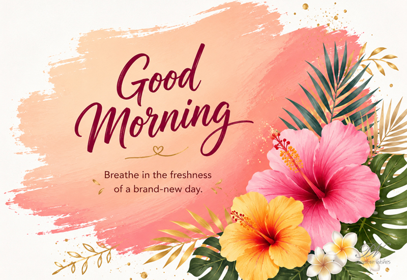 Good Morning Hibiscus Brand New Day Greeting Good Morning Hibiscus Brand New Day Greeting