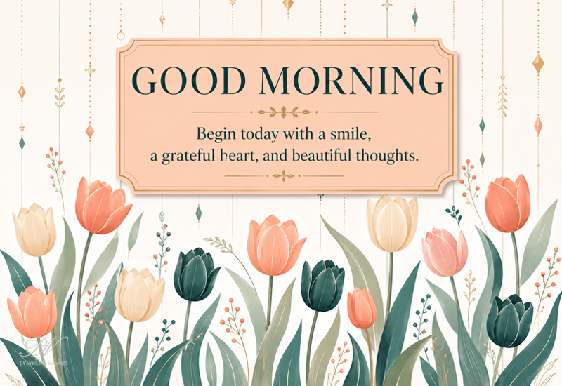 Good Morning Smile Grateful Heart Beautiful Thoughts Greeting Good Morning Smile Grateful Heart Beautiful Thoughts Greeting