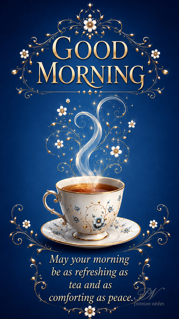 Good Morning Tea Refreshing Comforting Peace Greeting