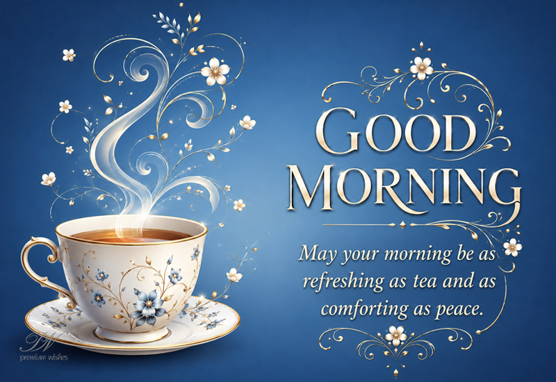 Good Morning Tea Refreshing Comforting Peace Greeting