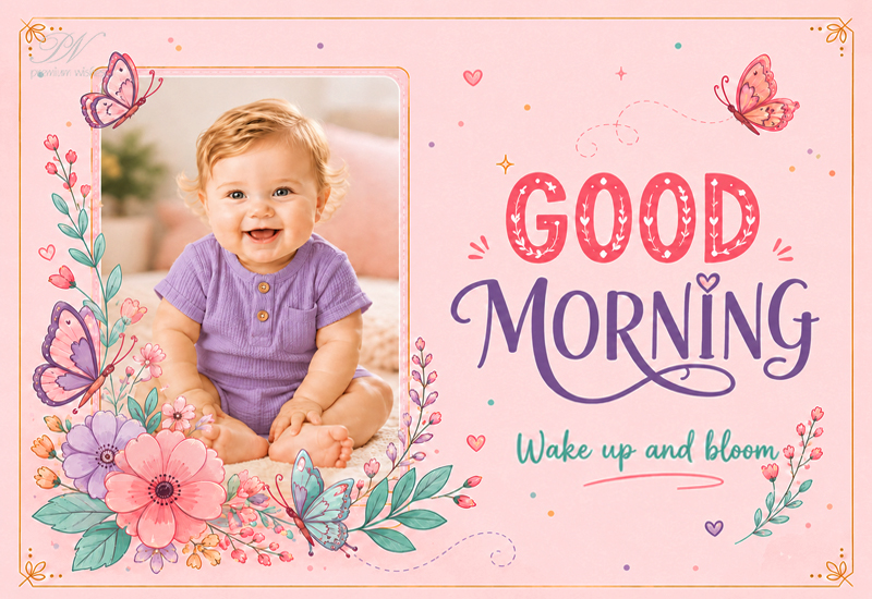 Good Morning Wake Up and Bloom Baby Greeting