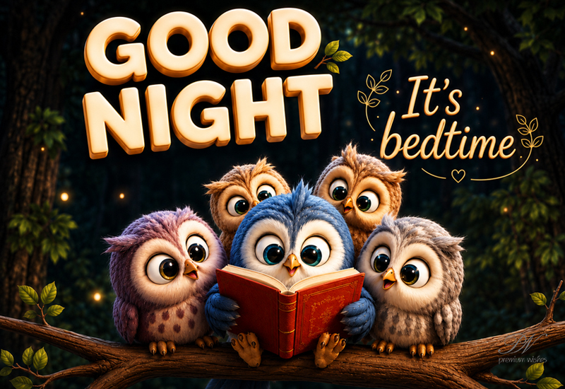 Good Night Owls It’s Bedtime Greeting