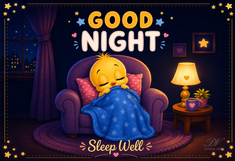 Good Night Sleep Well Cute Chick Greeting Good Night Sleep Well Cute Chick Greeting
