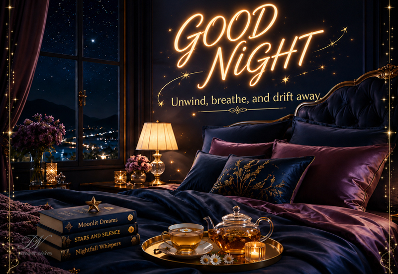 Good Night Unwind Breathe and Drift Away Greeting