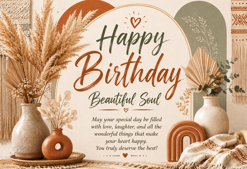 Happy Birthday Beautiful Soul Boho Greeting Happy Birthday Beautiful Soul Boho Greeting