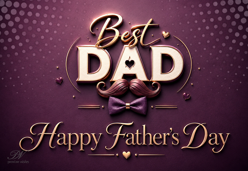 Happy Father's Day Best Dad Purple Moustache Greeting Happy Father’s Day Best Dad Purple Moustache Greeting