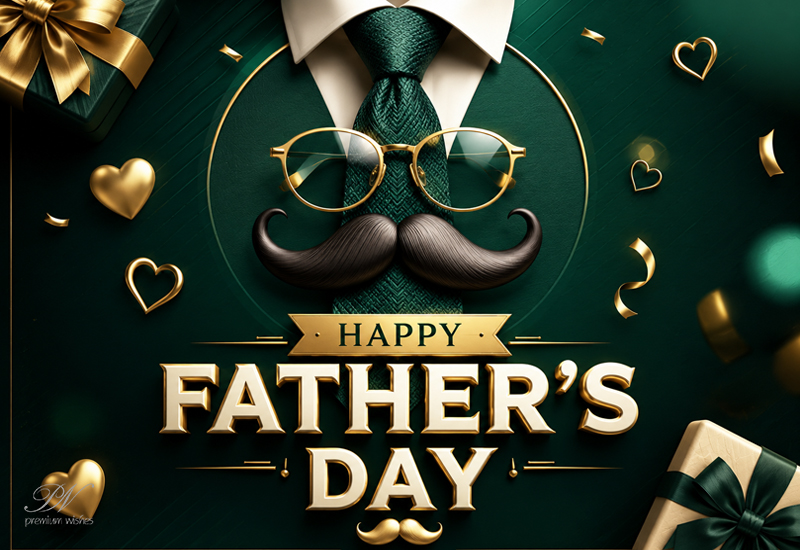Happy Father’s Day Stylish Tie Moustache Greeting