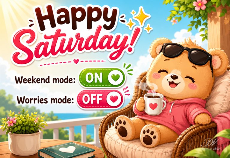 Happy Saturday Weekend Mode On Worries Off Bear Greeting Happy Saturday Weekend Mode On Worries Off Bear Greeting