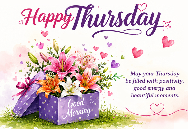 Happy Thursday Floral Gift Box Greeting