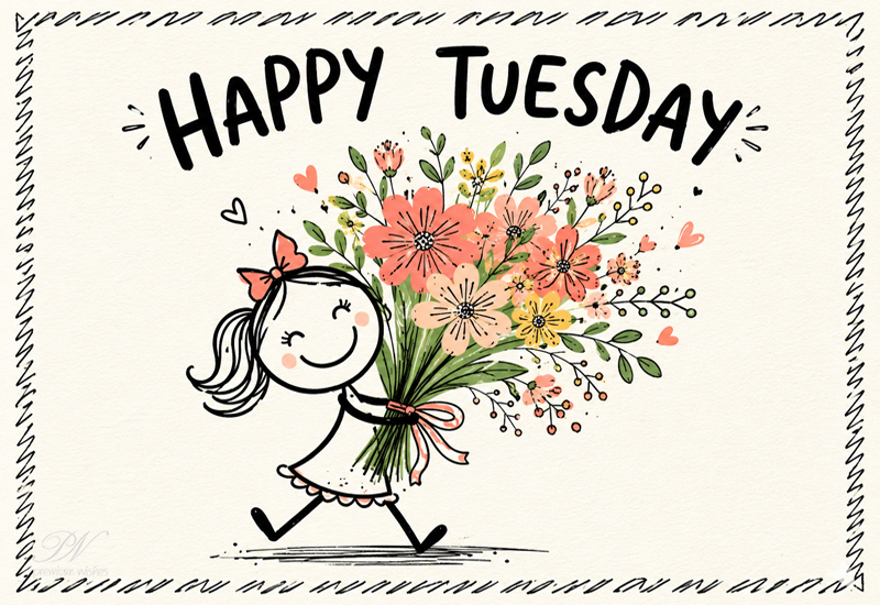 Happy Tuesday Flower Bouquet Greeting Happy Tuesday Flower Bouquet Greeting