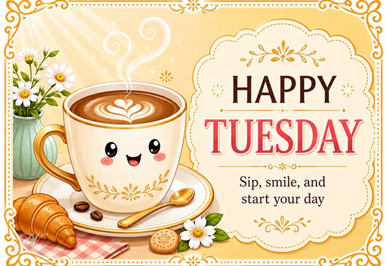 Happy Tuesday Sip Smile Start Your Day Coffee Greeting