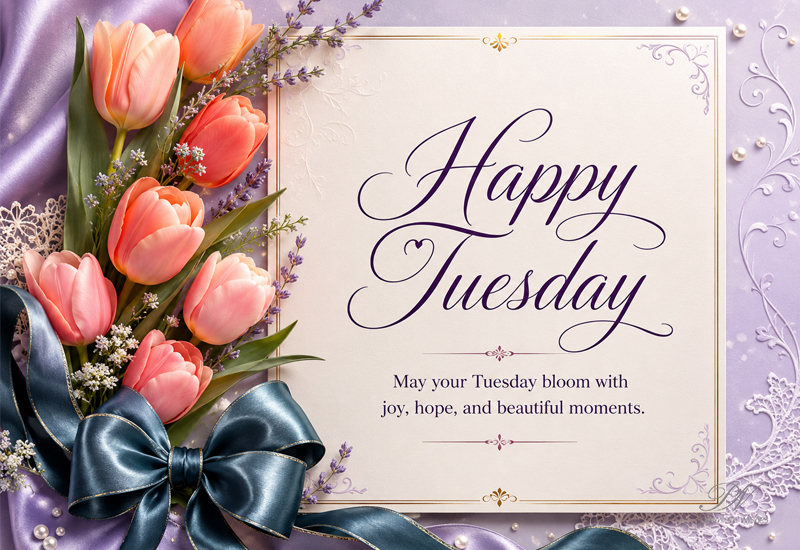 Happy Tuesday Tulips Joy Hope Greeting
