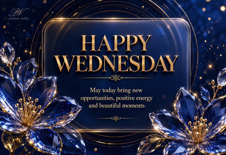 Happy Wednesday Blue Crystal Flower Greeting Happy Wednesday Blue Crystal Flower Greeting
