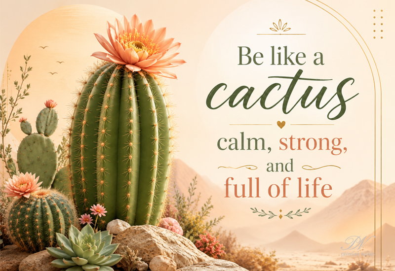Be Like a Cactus Calm Strong and Full of Life Quote Be Like a Cactus Calm Strong and Full of Life Quote