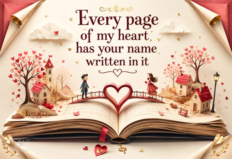 Every Page of My Heart Has Your Name Love Message Image Every Page of My Heart Has Your Name Love Message Image
