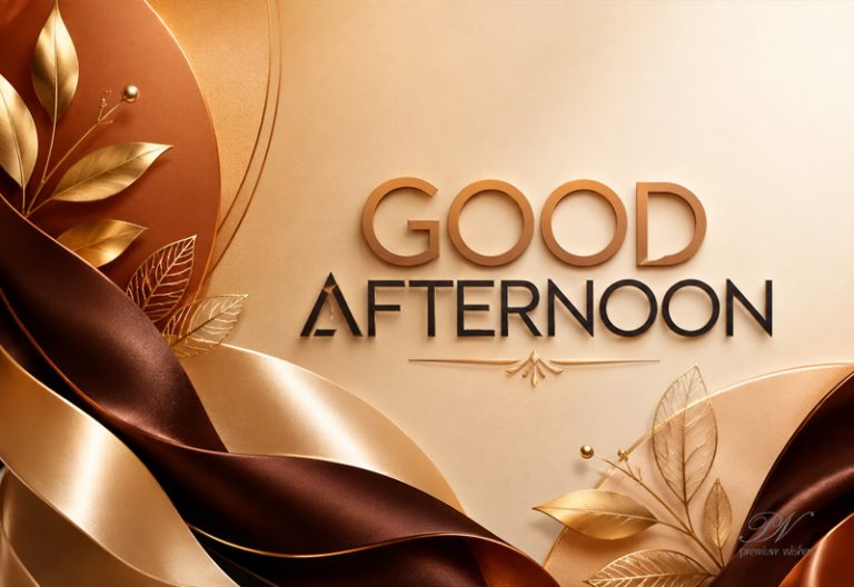 Good Afternoon Copper Gold Abstract Leaves Greeting Good Afternoon Copper Gold Abstract Leaves Greeting