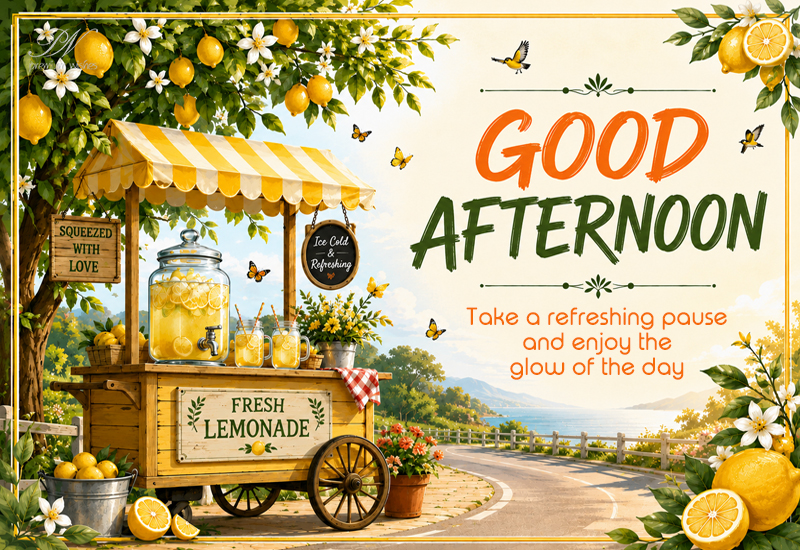 Good Afternoon Lemonade Refreshing Pause Glow of the Day Greeting Good Afternoon Lemonade Refreshing Pause Glow of the Day Greeting
